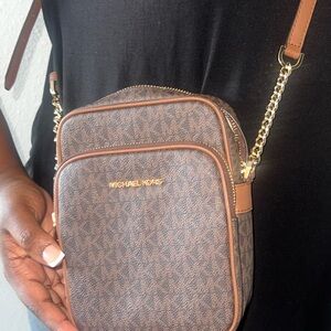 Michael Kors Brown Belt Bag with Gold Accents